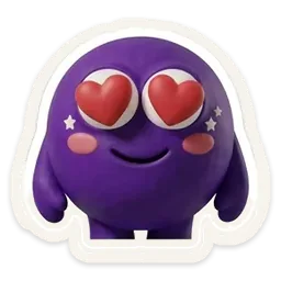 A clay ball emote with heart eyes