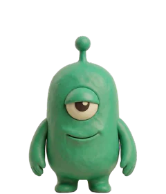A clay cyclops monster, chill mood