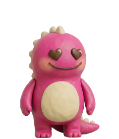 A clay dino monster, love mood