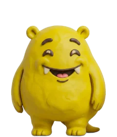A clay chonk monster, happy mood